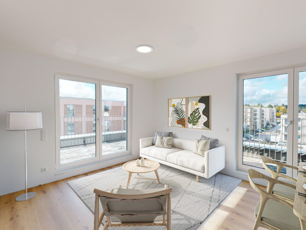 UMZUGSBONUS erhalten! Loftcharakter auf 2-Zimmern! Neubauwohnung mit EBK und Terrasse - Photo 2