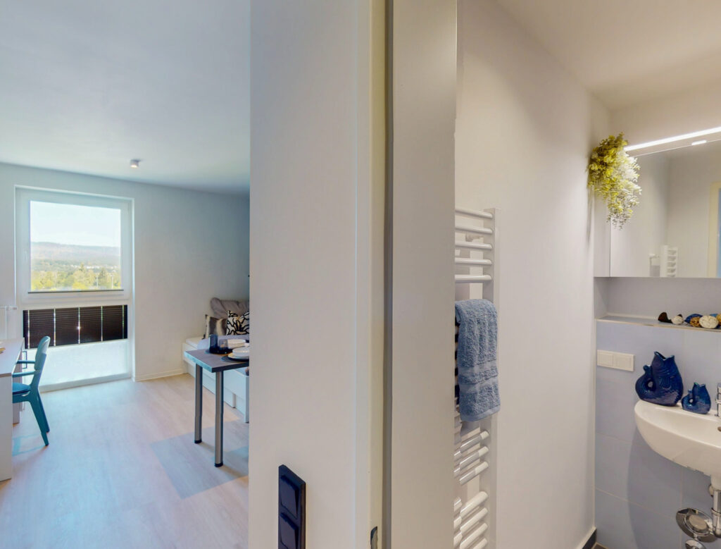 1 Monat mietfrei! Smartes 1-Zimmer-Apartment für Studierende im Quartillion Wiesbaden - Photo 4
