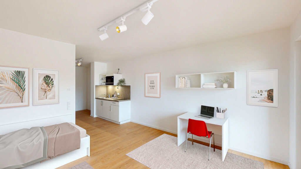 Teilmöbliertes 1-Zimmer-Apartment mit Einbauküche und Balkon - Foto 1