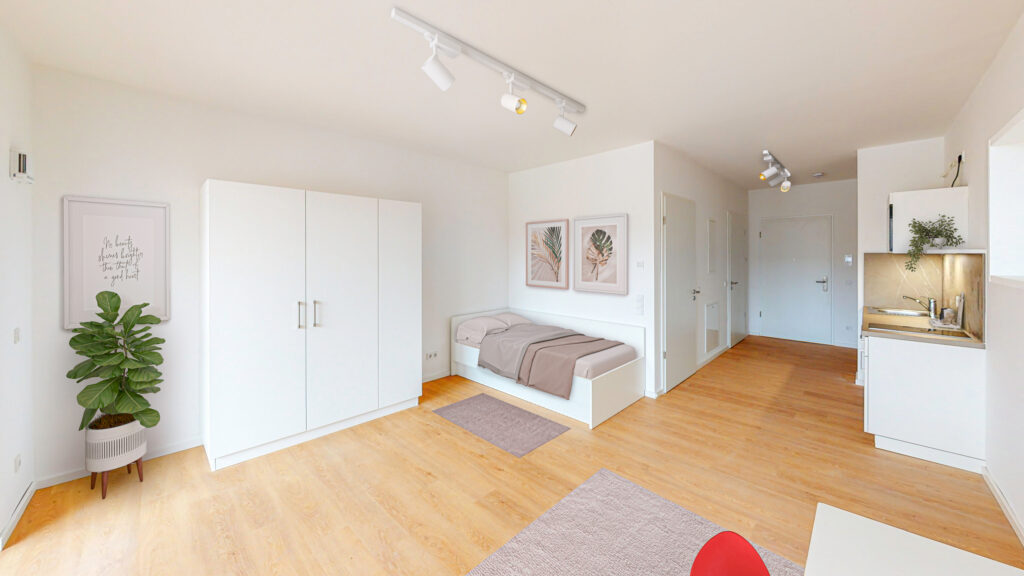 Möbliertes 1-Zimmer-Apartment mit Einbauküche und Balkon - Foto 1