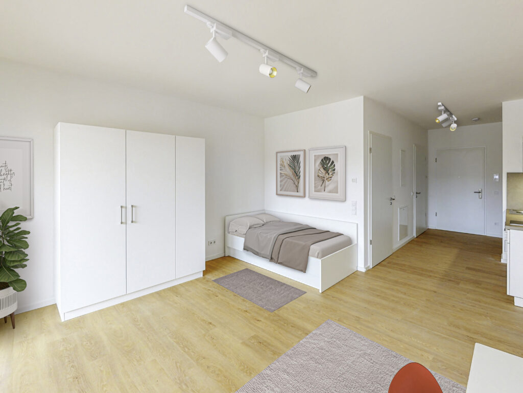 Teilmöbliertes 1-Zimmer-Apartment mit Einbauküche und Balkon - Foto 1