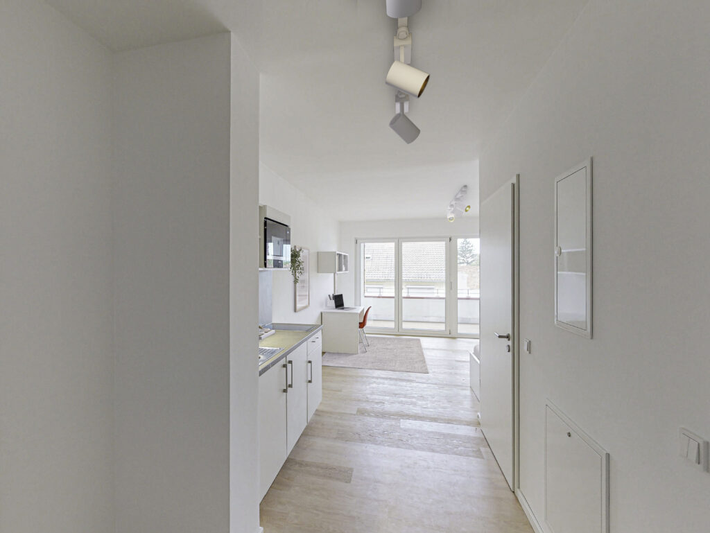 Teilmöbliertes 1-Zimmer-Apartment mit Einbauküche und Balkon - Foto 5